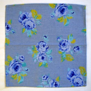 Cloth Napkin Blue Rose Cotton Fabric