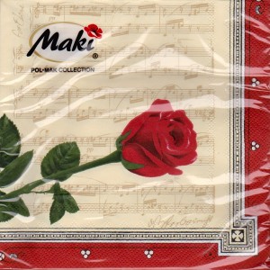 Luncheon Paper Napkin Rose And Notes