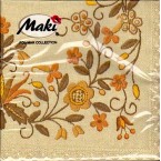 Luncheon Paper Napkin Beige Embroidery