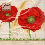 Luncheon Paper Napkin Corn Poppy Cream