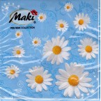 Luncheon Napkin Daisies Blue