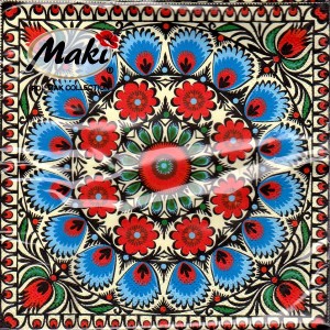 Luncheon Paper Napkin Kurpian Ornament Circle Floral Pattern