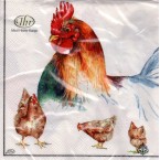 Luncheon Napkin Poultry Chickens