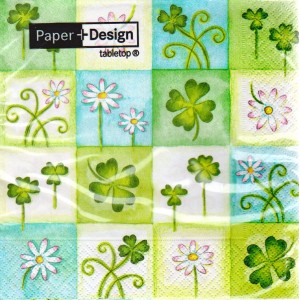Luncheon Paper Napkin Shamrocks And Daisies 