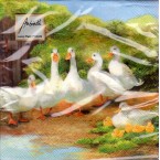 Luncheon Paper Napkin White Goose