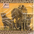 Luncheon Paper Napkin Cheetah Family