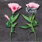 Luncheon Napkin Pink Flowers On Black