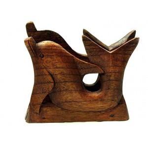 Handmade Wooden Dolphin Napkin Holder